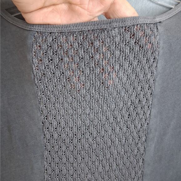 Affliction Skull T-Shirt Women's Large Gray Short Sleeves Studded Lace Cotton - Picture 6 of 11